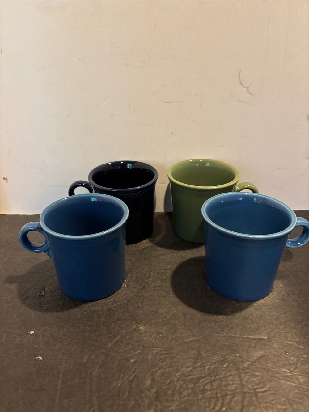 Fiesta Four-Piece Mug Set in Blue, Navy, and Green